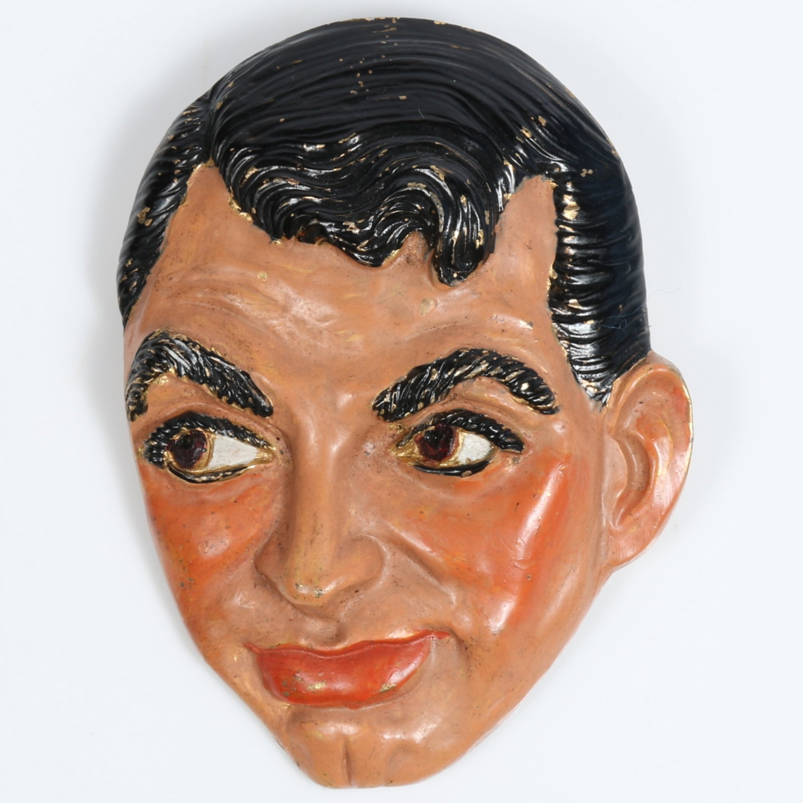Very Rare 1940's retro figural face enameled movie star brooch of Dean Martin, Humphrey Bogart, or (1 of 4)