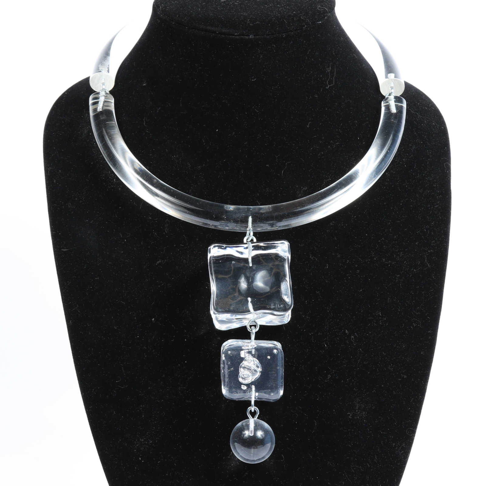 Signed Judith Hendler limited edition Lucite acrylic ice cube collar "CJCI Necklace" including COA 5 (1 of 15)