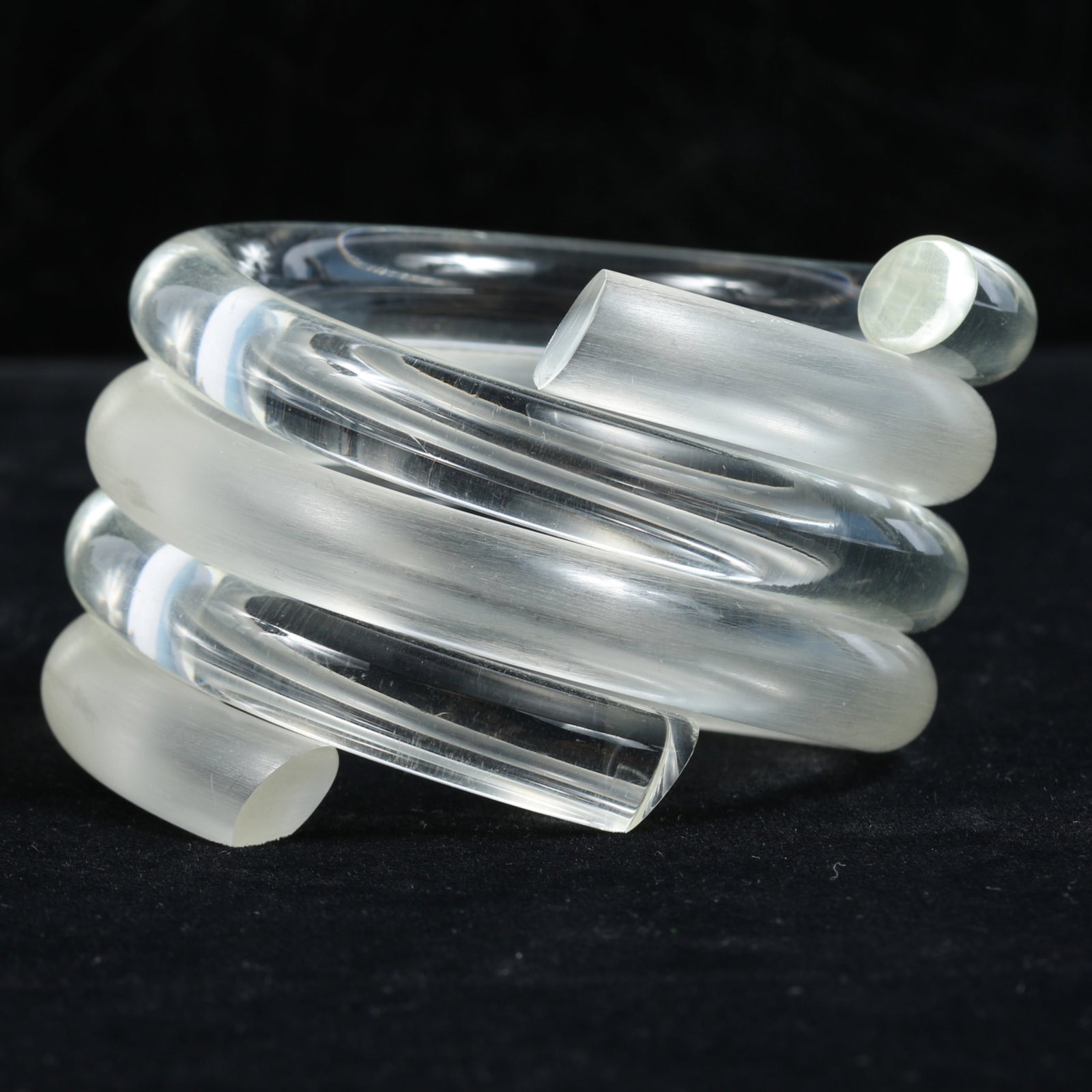 Judith Hendler 2pc Lucite acrylic "Biomorphic" collection frosted and high polish finish (1 of 12)