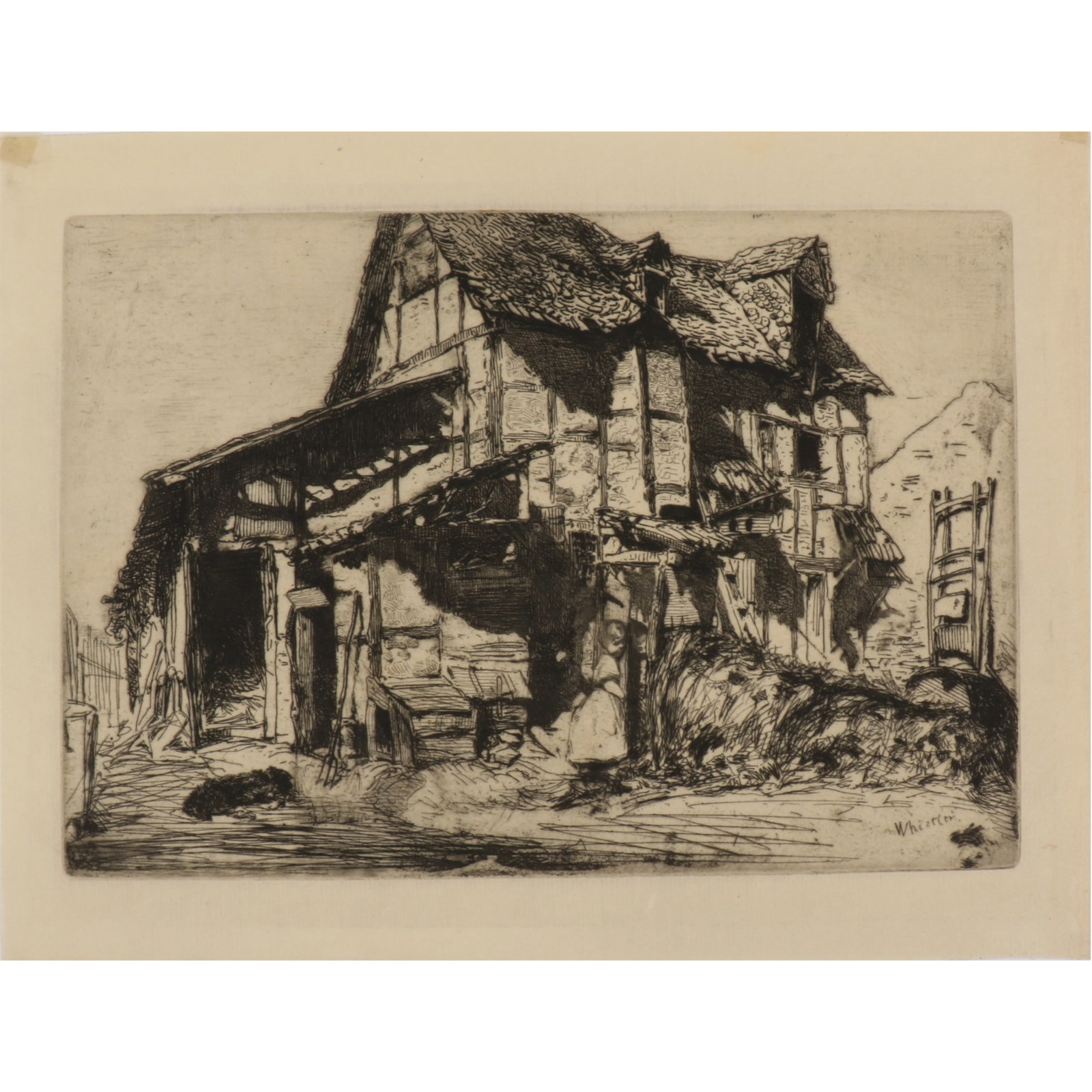 James Abbott McNeill Whistler, American (1834?1903), The Unsafe Tenement, from the Douze Eaux Fortes (1 of 8)
