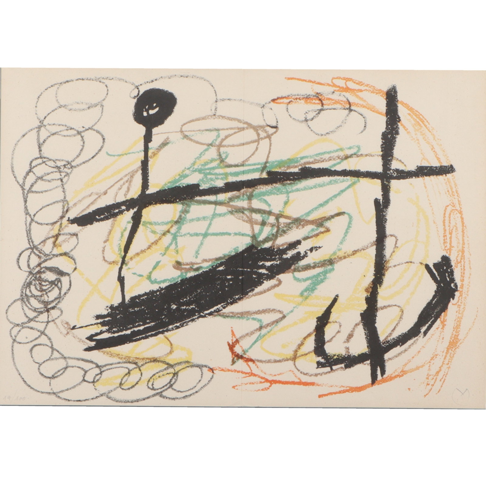 Joan Miro, Spanish (1893-1983), Obra Inedita Recent, 1964, color lithograph, 12"H x 17 1/4"W(paper), (1 of 11)