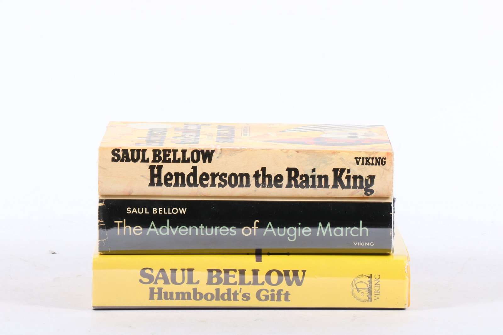 Three Saul Bellow novels: Henderson the Rain King SIGNED, Humboldt's Gift, The Adventures of Augie (1 of 11)