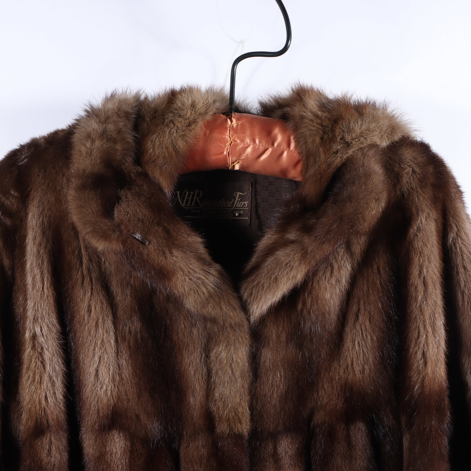 NH Rosenthal Russian sable fur swing coat with bell sleeves and a hood, along with a mink fur hat 25 - 7