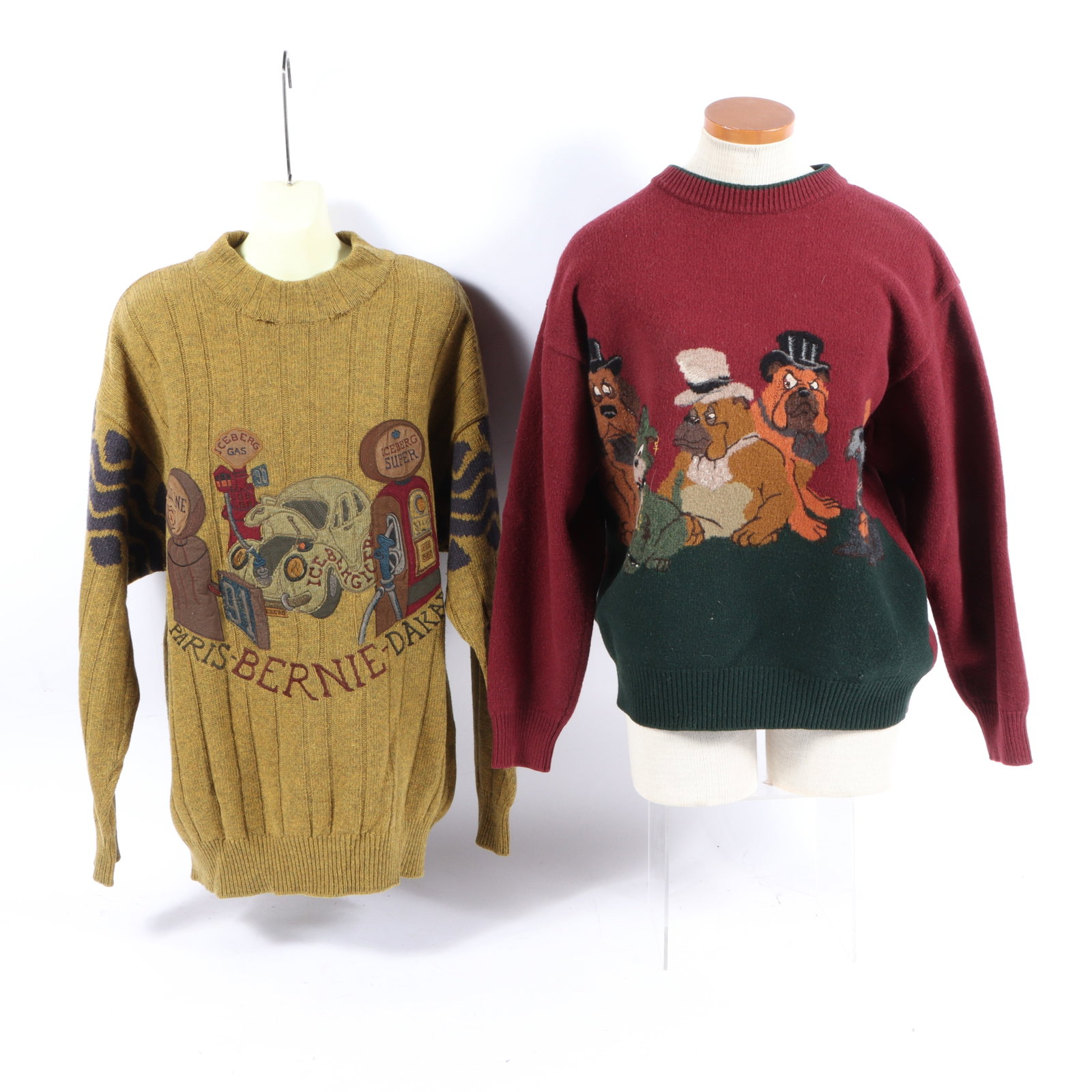 Pair of Iceberg wool sweaters 21"Pit to pit x 25"Collar to bottom hem x 17"Bottom hem(red sweater) (1 of 16)