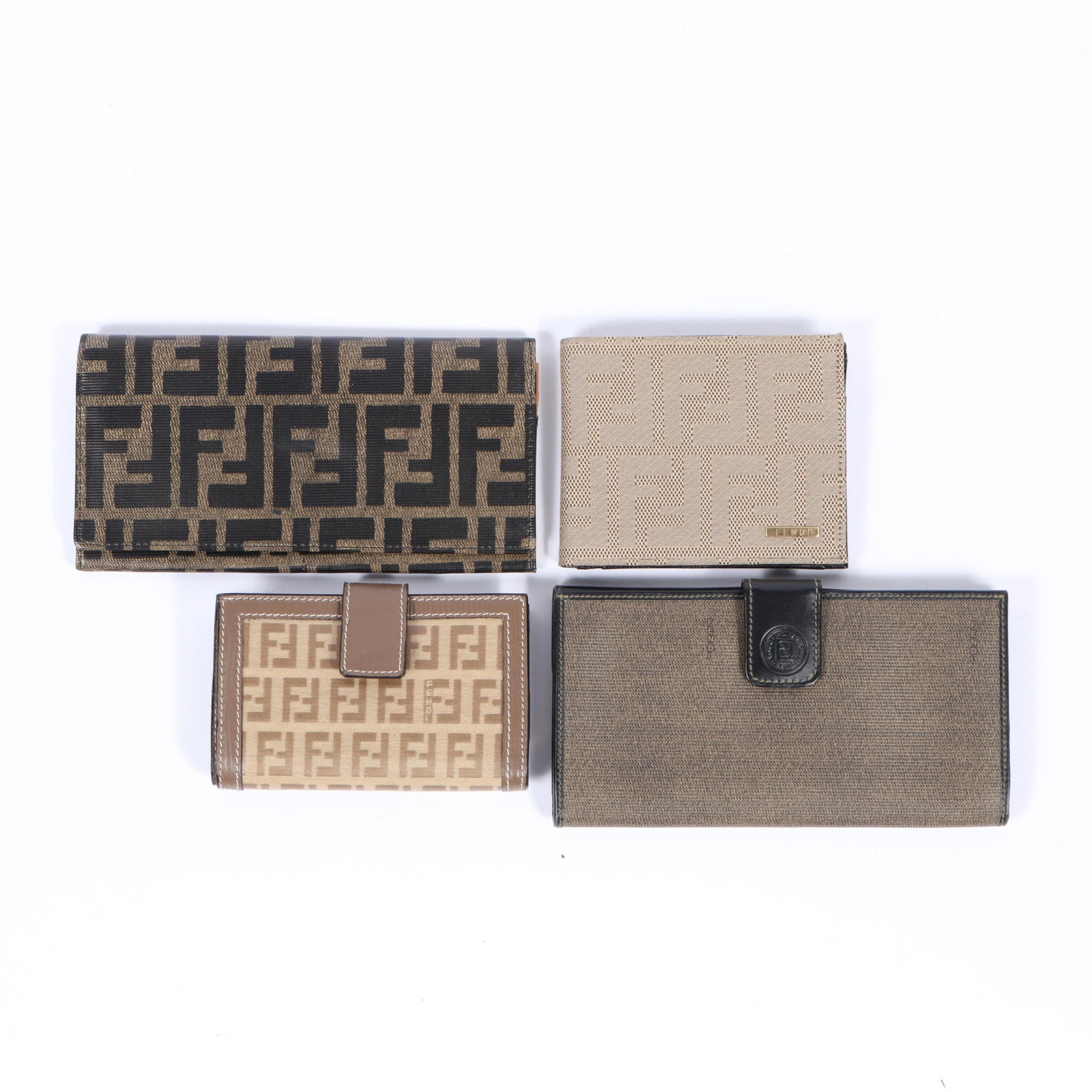 Four Fendi wallets including two bifolds and two long wallets 4"H x 7 1/2"W (one long wallet (1 of 20)