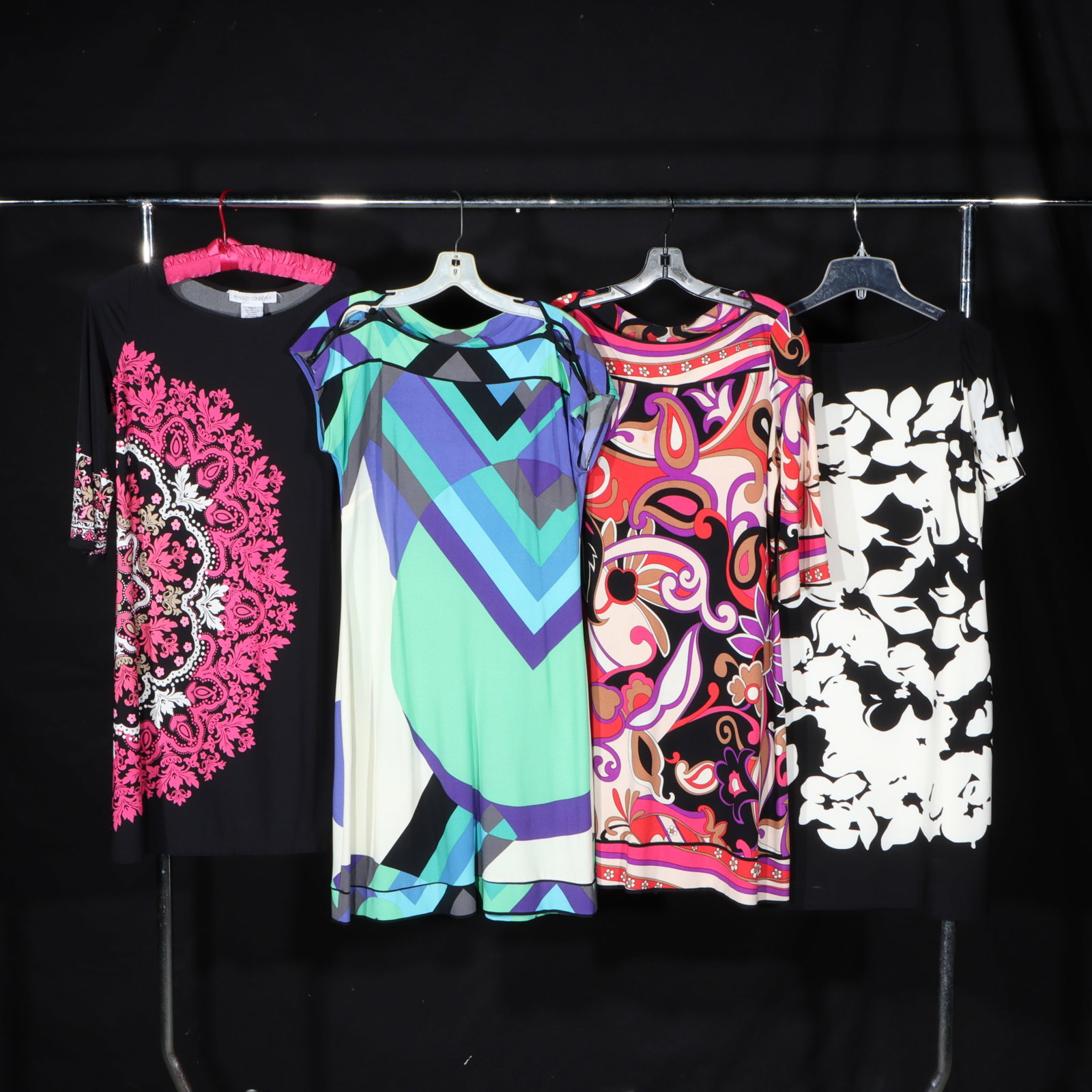 Collection of 4 Colorful Mini Dresses; Suzi Chin for Maggy Boutique, Maggy London, and Donna Morgan. (1 of 10)