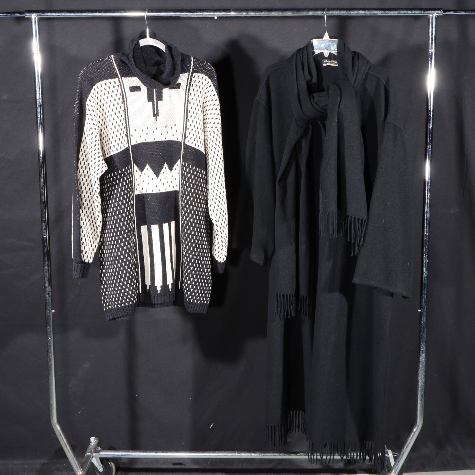 Salvatore Ferragamo cashmere wrap sweater & Chris Triola knit cotton sweater 23"Pit to pit x 32 (1 of 10)
