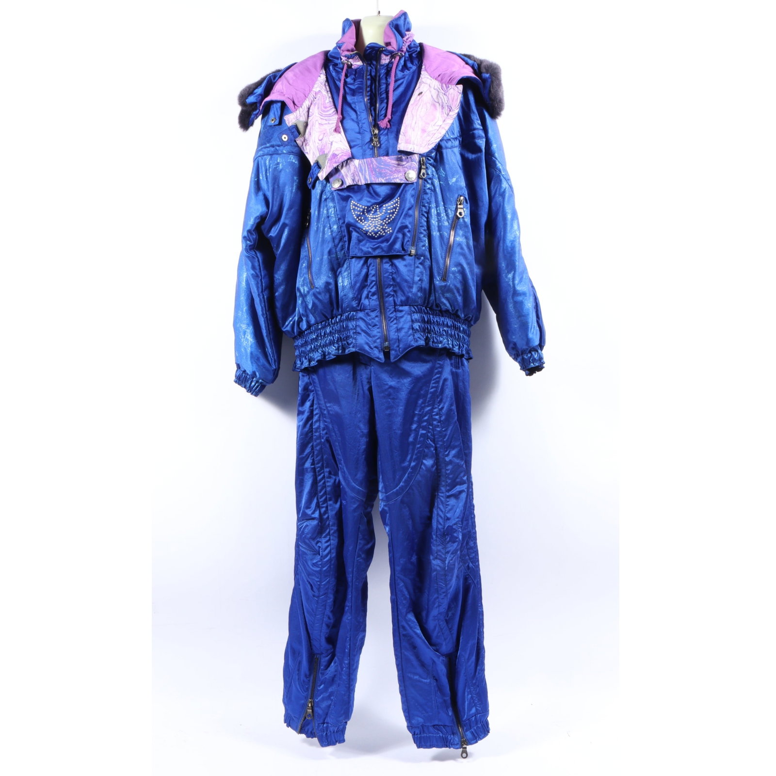 Kaelin Skiing Finesse cobalt blue two piece snowsuit 28 1/2"Pit to pit, 26"Collar to bottom (1 of 17)
