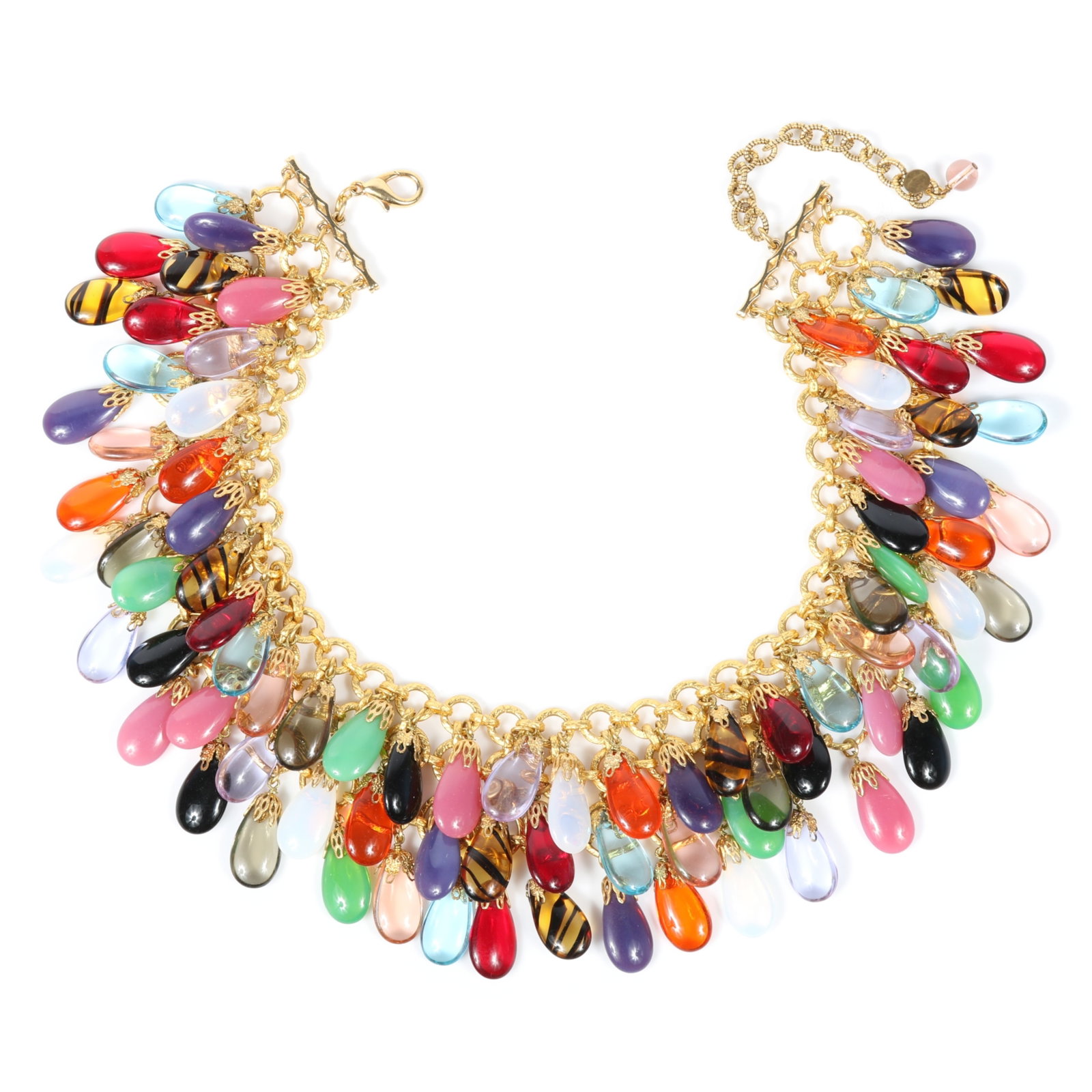 Francoise Montague FM Paris wonderful tiered collar necklace with multi colored p?te de verre poured (1 of 11)