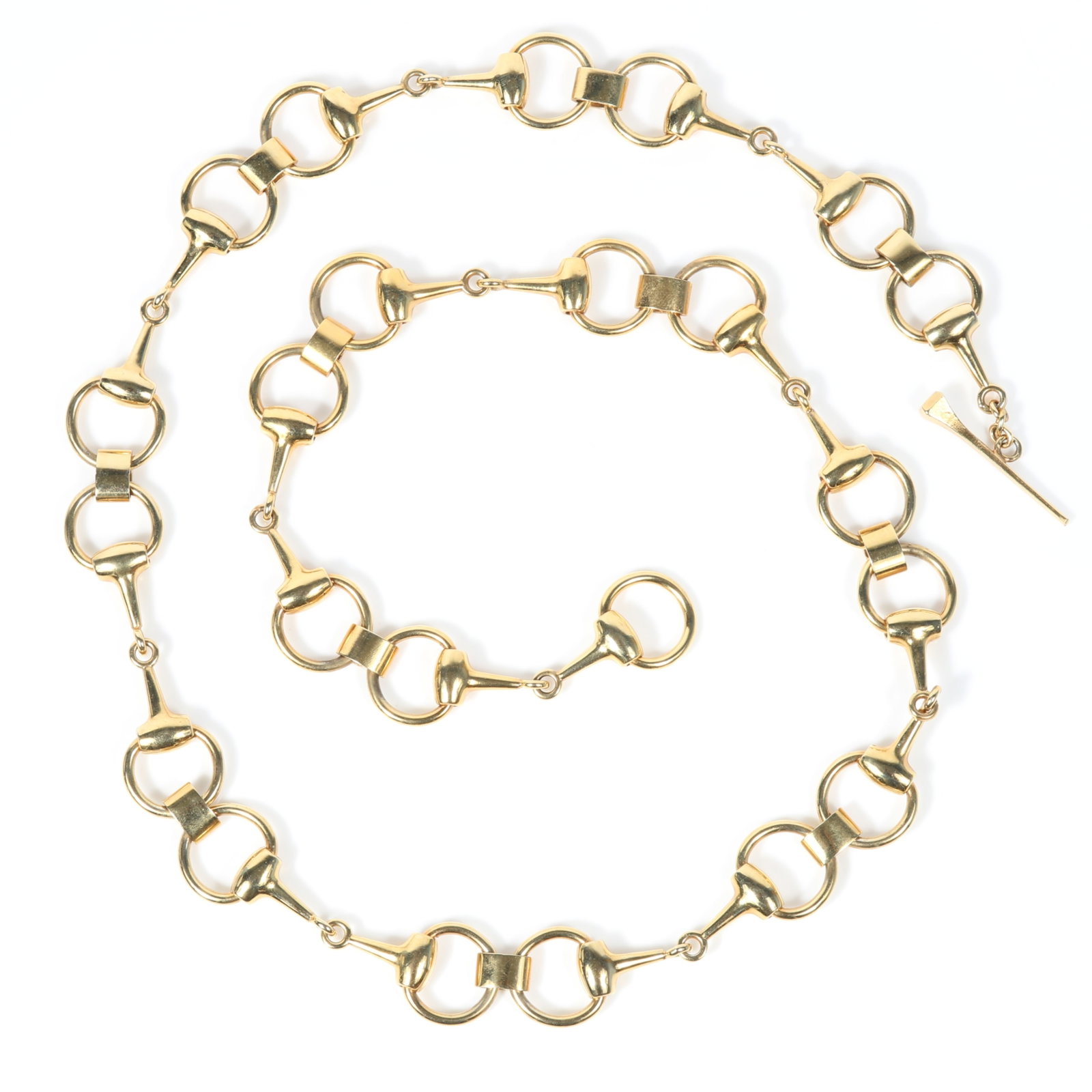 Super long Gucci Italian designer heavy gold plated chain necklace 39"L x 1"W: Super long Gucci Italian designer heavy gold plated chain necklace Provenance: From the private collection of Dr. Claudia Brodhead 39"L x 1"W