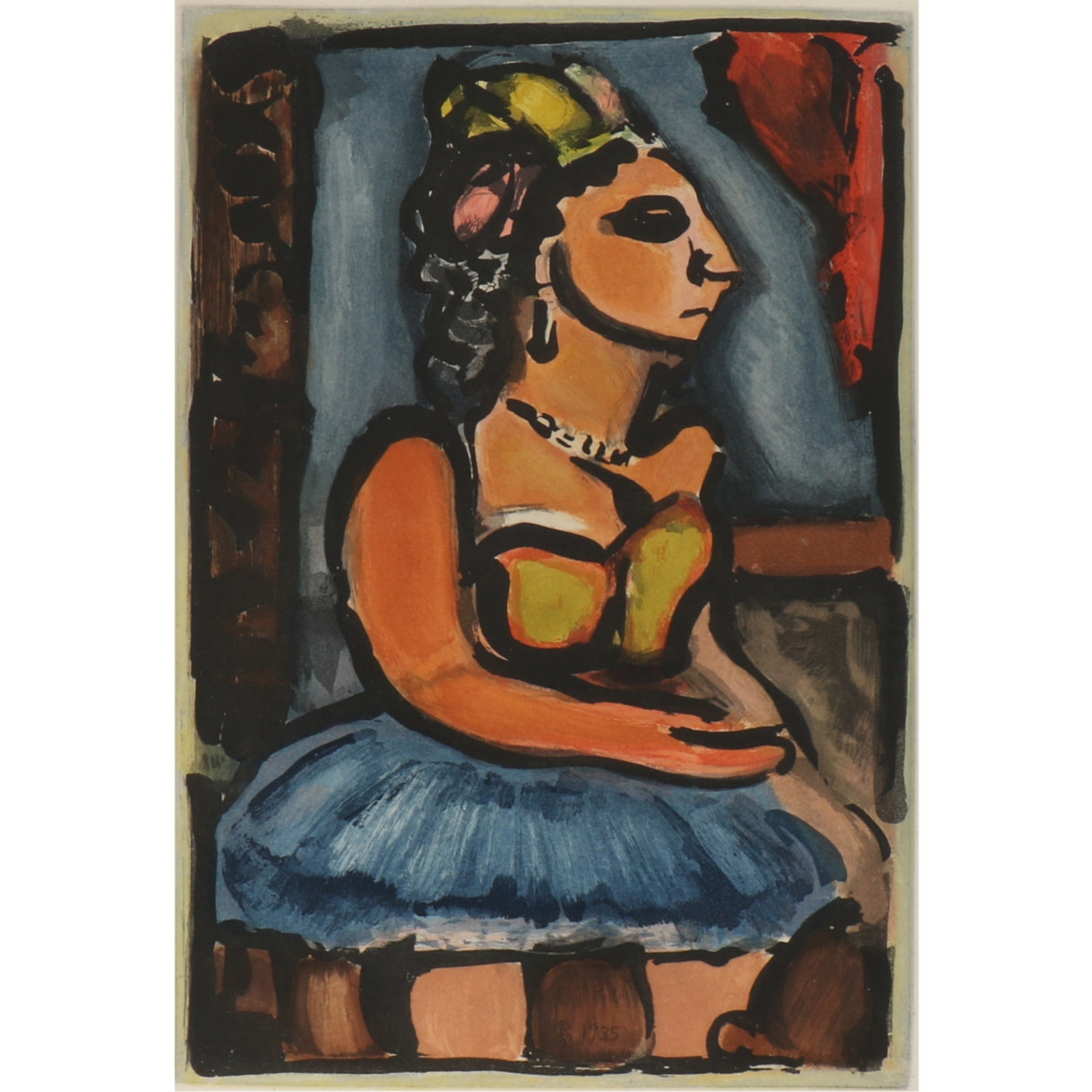 Georges Rouault, French (1871?1958), Madame Louison, Plate VII from Cirque de L'?toile Filante,: Georges Rouault French (1871–1958) Madame Louison, Plate VII from Cirque de L'étoile Filante aquatint etching Pencil titled lower left. Signed with initials and dated in the plate lower center. Bio