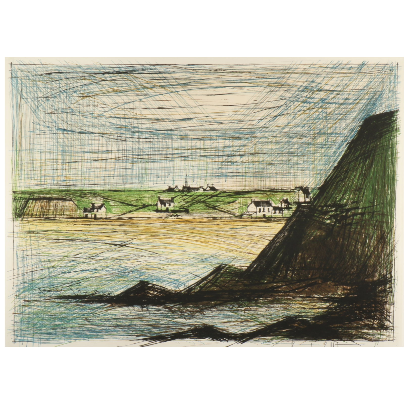 Bernard Buffet, French (1928-1999), Environs d'Erquy, drypoint etching printed in colors, 19 3/8"H x (1 of 14)