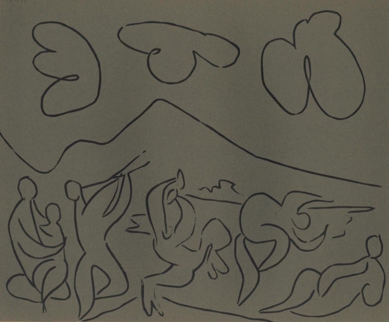 Pablo Picasso, Bacchanal (Orozco 214), Grabados al linóleo, Limited Edition Linocut (1 of 7)