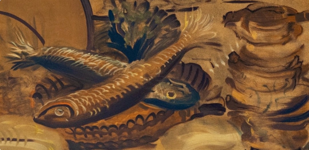 André Derain, Nature morte aux Poissons, André Derain, Collection Pierre Lévy,: Lithograph on vélin d'Arches paper. Inscription: Unsigned and unnumbered. Paper Size: 20 x 26 inches. Excellent condition. Notes: From the folio, André Derain entre 1935 et 1949, V, Collecti