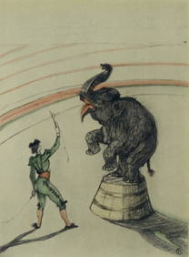 Henri de Toulouse-Lautrec, Elephant en liberte, The Circus by Toulouse-Lautrec, Limited Edition (1 of 8)
