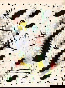 Joan Miró, Composition (Mourlot 551; Cramer 118), Derrière le miroir, Limited Edition Lithograph (1 of 9)