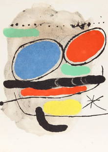 Joan Miró, Composition (Mourlot 872-881; Cramer 164), El tapís de Tarragona, Limited Edition: Lithograph on vélin Sarrió paper. Paper size: 11.81 x 8.86 inches. Excellent condition. Unsigned and unnumbered, as issued. Notes: From the folio, Tapís De Tarragona, il·lustracions, Joan Miró, 1