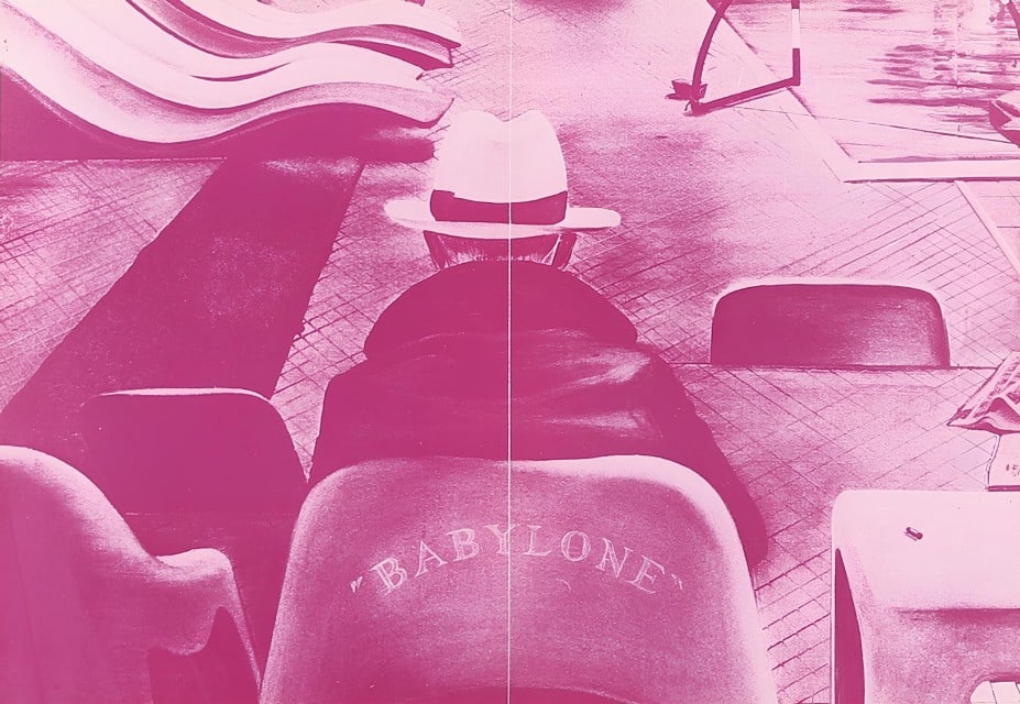 Jacques Monory, Composition, Derrière le miroir, Limited Edition Lithograph: Lithograph on vélin paper. Paper size: 15 x 22 inches. Excellent condition, with centerfold, as issued. Inscription: Unsigned and unnumbered, as issued. Good condition. Notes: From Derrière le miroi