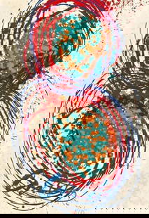 Dale Chihuly, Float Series, Limited Edition Mixed Media Lithograph: Mixed media lithograph with acrylic paint on St Cuthberts Mill, Saunders Waterford paper, 2010. Paper Size: 37 x 25 inches. Excellent condition. Inscription: Signed and numbered by the artist, as issu