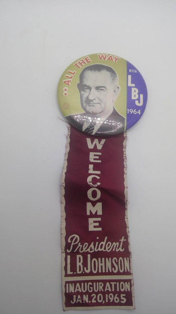 Inauguration Pin L. B. Johnson: 1965 LBJ Lyndon Baynes Johnson Presidential Inauguration Pin