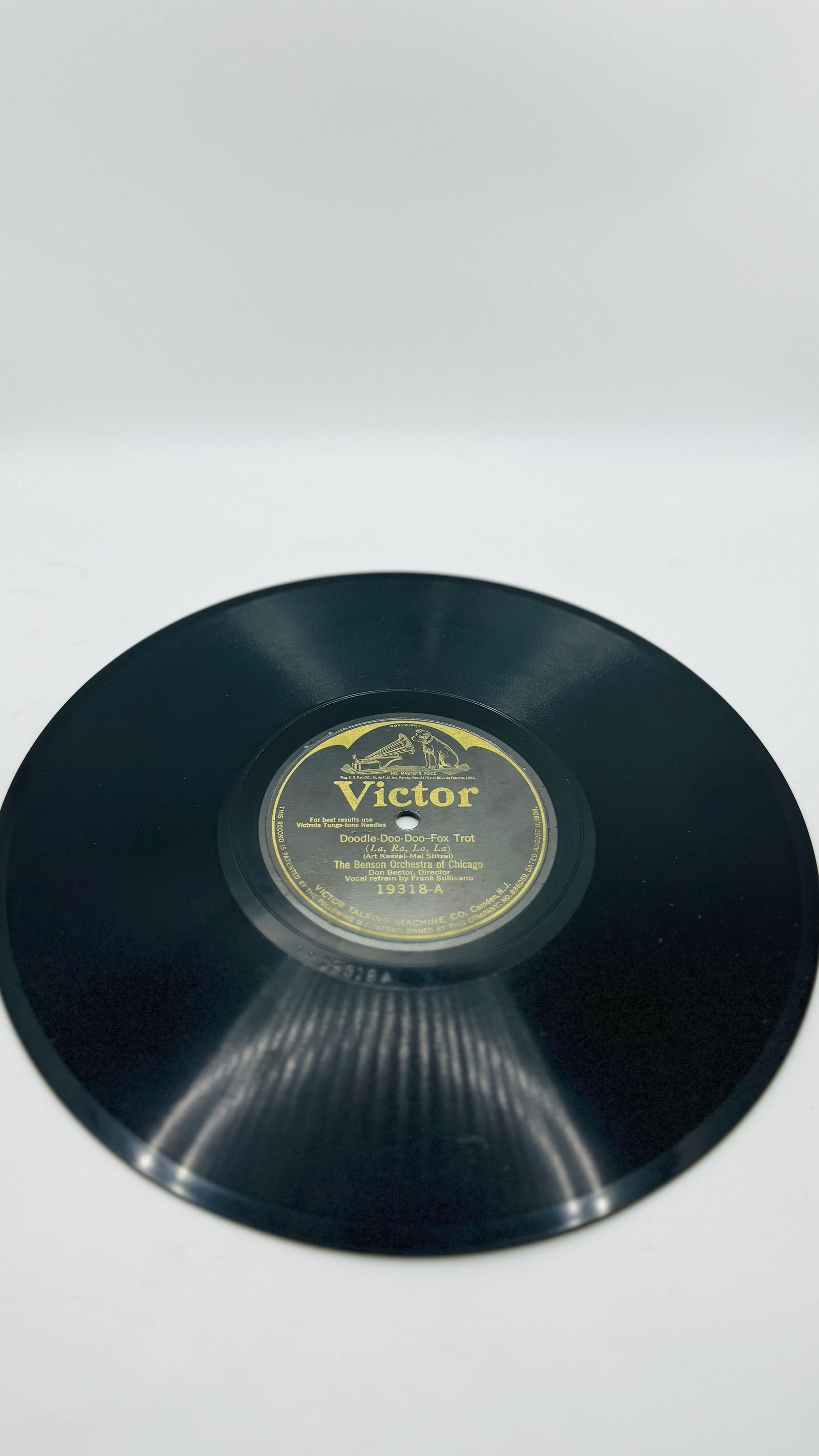 Victor Records Doodle-Doo-Doo/Back In Hackensack New Jersey: 78rpm Victor Records Doodle-Doo-Doo/Back In Hackensack New Jersey By The Benson Orchestra Of Chicago. It is designed to be played on a Victrola Record player. It can also be played on specialized Reco