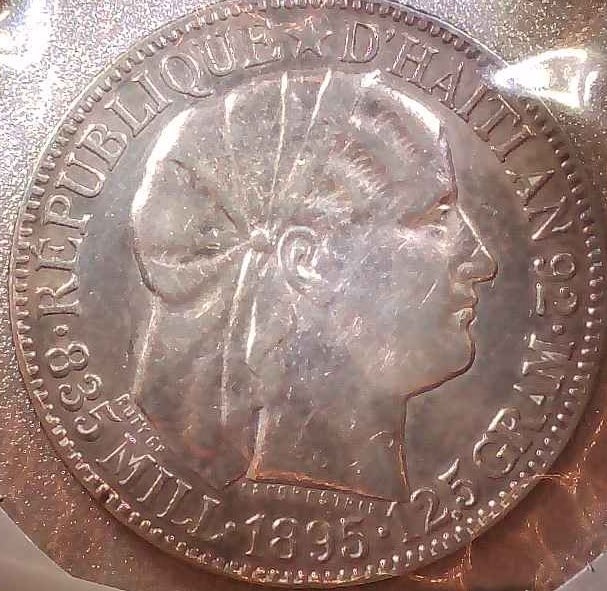 HAITI 1895 50 CENTIMES: Features Issuer Haiti (1804-date) Period First Republic (1859-1957) Type Standard circulation coin Years 1907-1908 Currency Third gourde (1872-date) Composition Copper-nickel (75% Copper, 25% Nickel) 