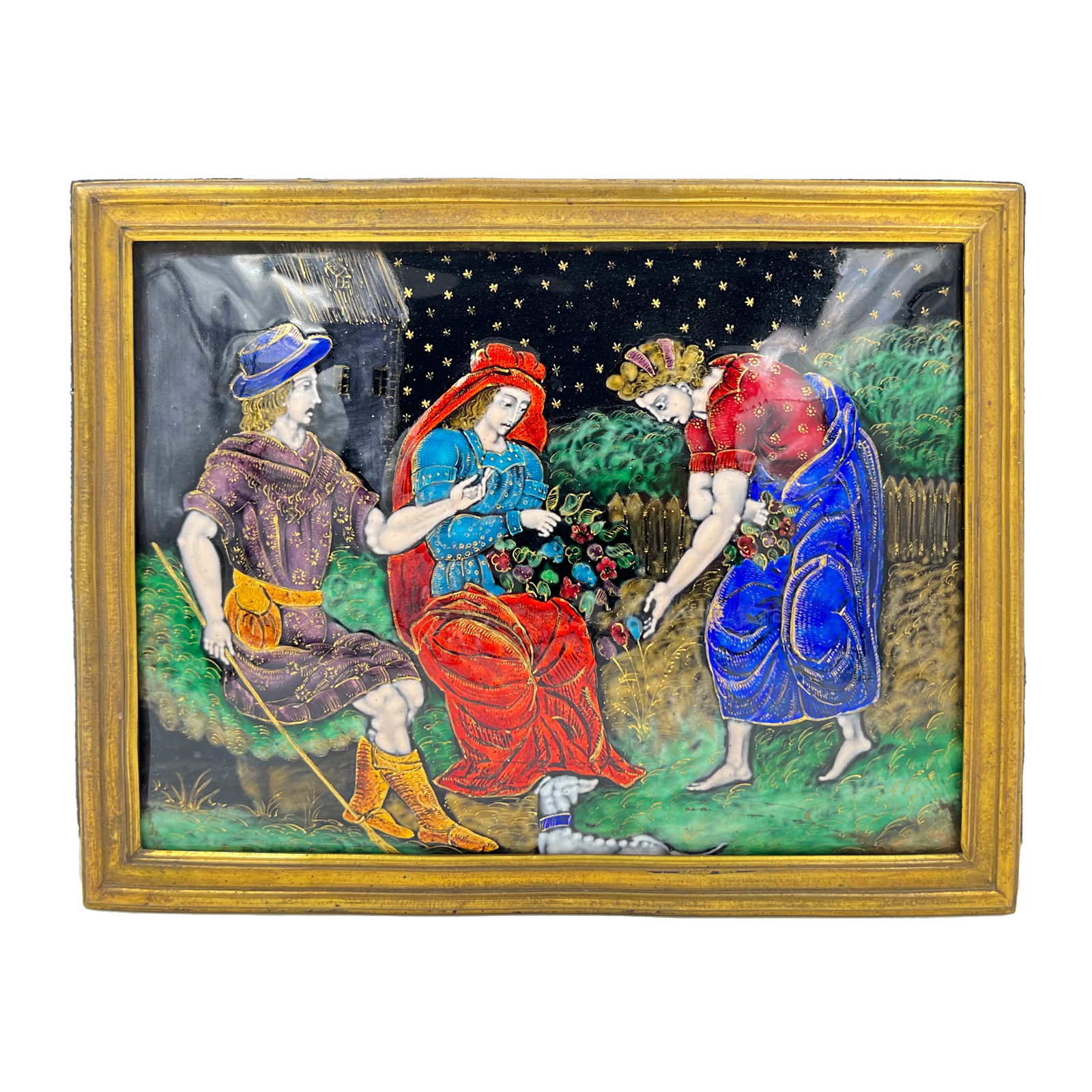 ENAMEL MASTERPIECE – 19TH CENTURY LIMOGES ENAMEL PLAQUE ATTRIBUTED TO SAMSON: A masterpiece in enamel – a 19th-century Limoges enamel plaque Attributed toSamson, measuring 12x15.5cm and crafted from copper and turtle shell.