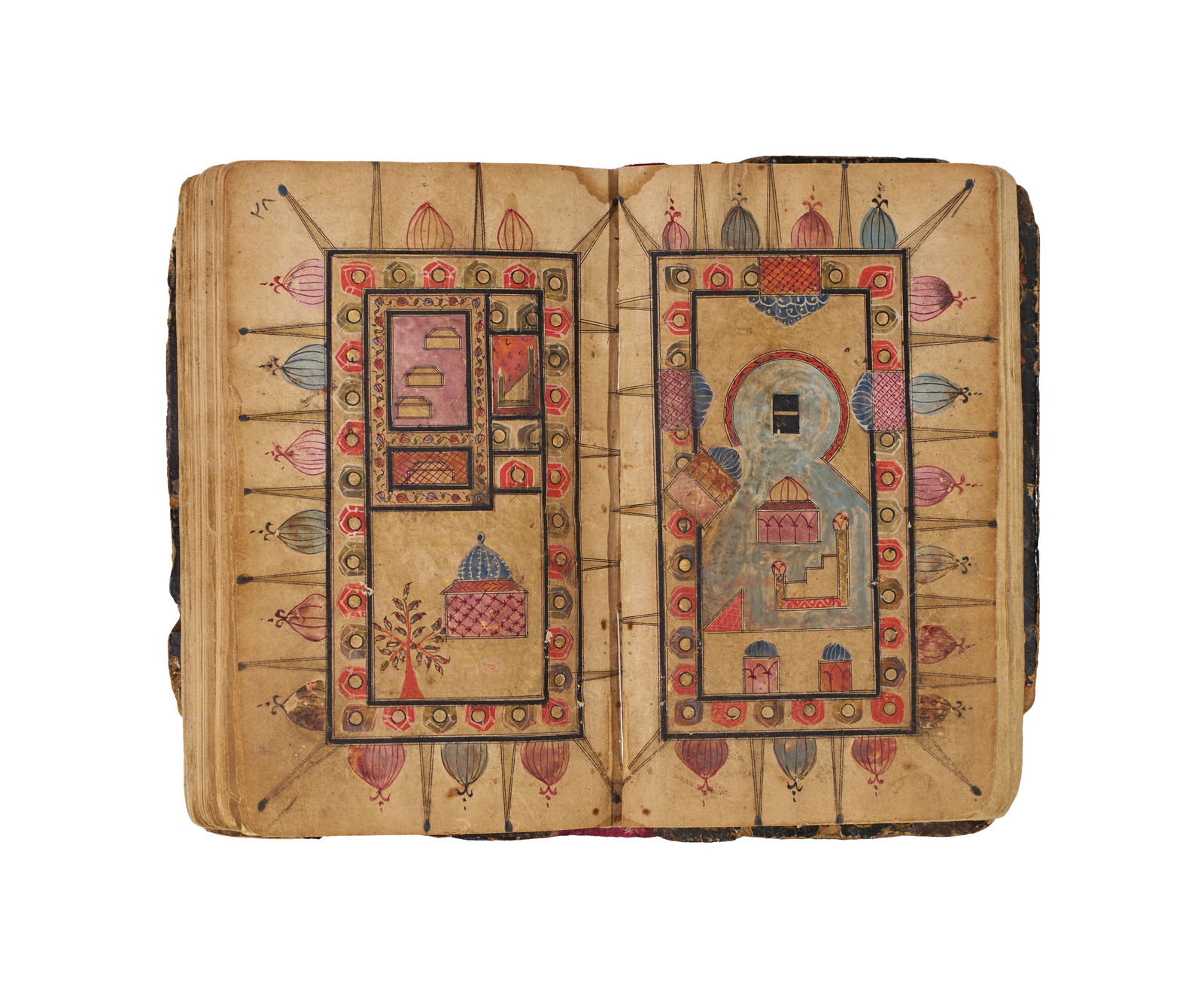 AN ILLUMINATED AND ILLUSTRATED KASHMIRI DALIL AL KHAYRAT BOOK, INDIA, 19TH CENTURY (1 of 14)