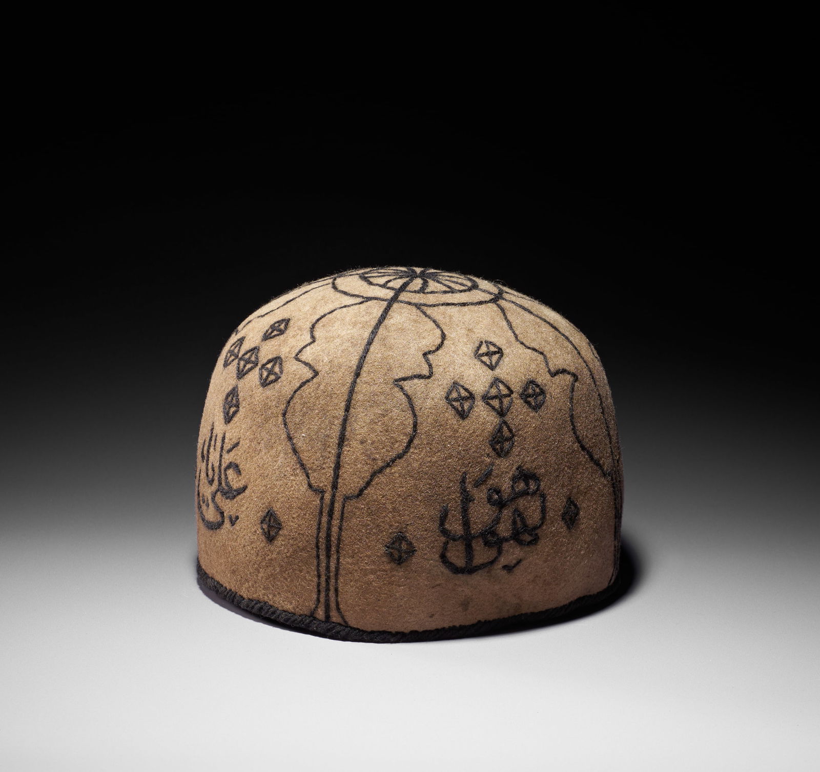 A QAJAR FELT DERVISH HAT, LATE 19TH CENTURY (1 of 3)
