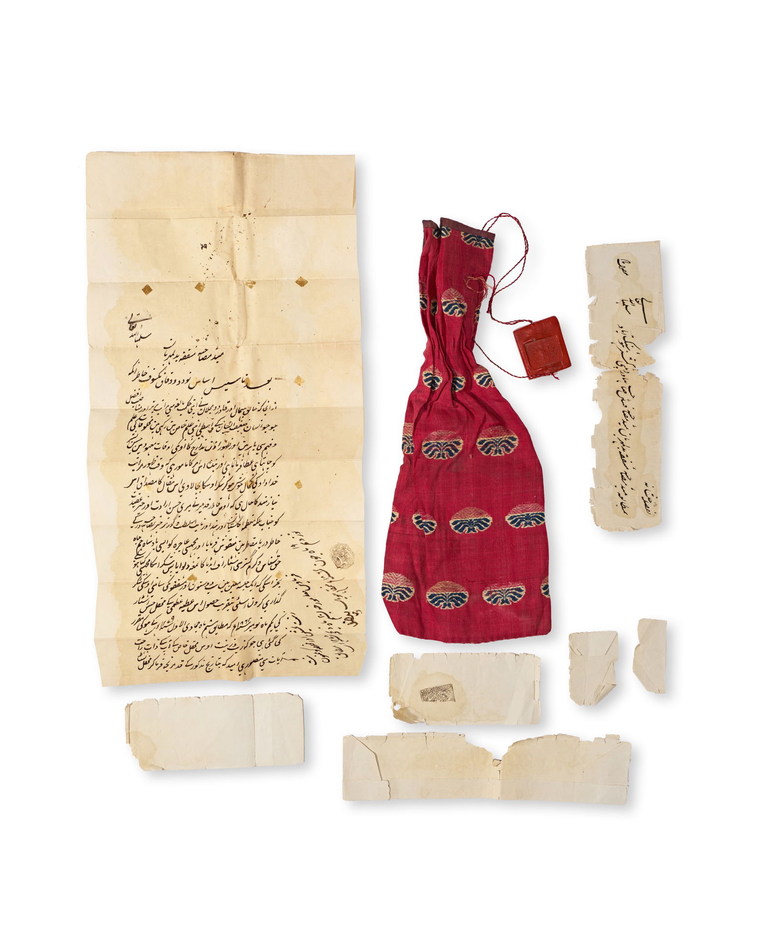 AN OFFICIAL RED SEAL INDIAN DOCUMENT, MAHARASHTRA, 19TH CENTURY (1 of 5)