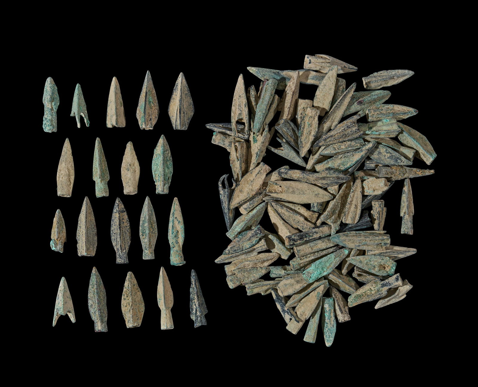 A LARGE COLLECTION OF BRONZE ARROW HEADS, AMLASH PERIOD, 1ST MILLENNIUM B.C. (1 of 1)