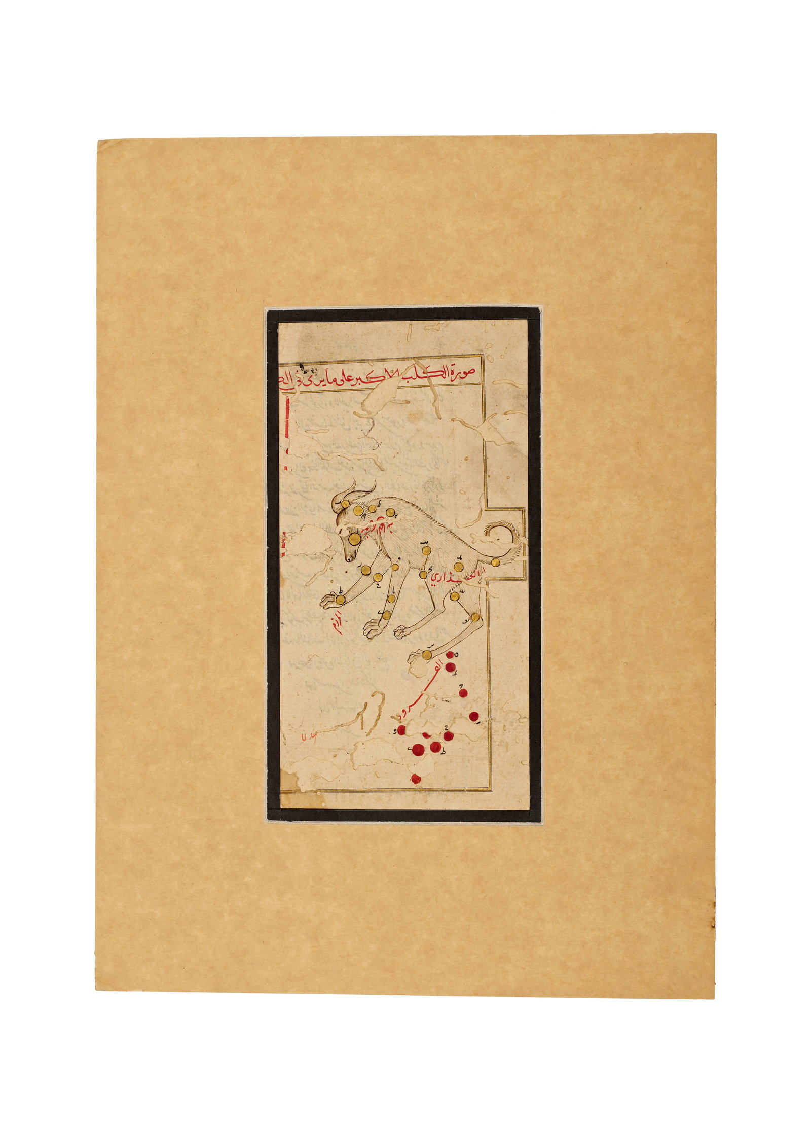 AN ILLUMINATED MANUSCRIPT LEAVES FROM THE KITAB SUWAR AL-KAWAKIB AL-THABITA BY ABD AL-RAHMAN: AN ILLUMINATED MANUSCRIPT LEAVES FROM THE KITAB SUWAR AL-KAWAKIB AL-THABITA BY ABD AL-RAHMAN AL-SUFI, CENTRAL ASIAN, 15TH - 16TH CENTURY An illuminated manuscript leaves from a version of Abd a