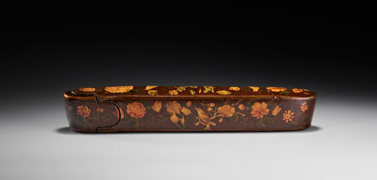 A PERSIAN QAJAR LACQUERED PAPIER-MACHE PEN BOX QALAMDAN, 19TH CENTURY (1 of 4)