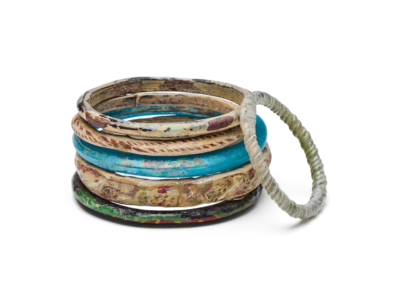 A GROUP OF EARLY ISLAMIC MOSAIC GLASS BANGLES, 7TH-9TH CENTURY (1 of 9)