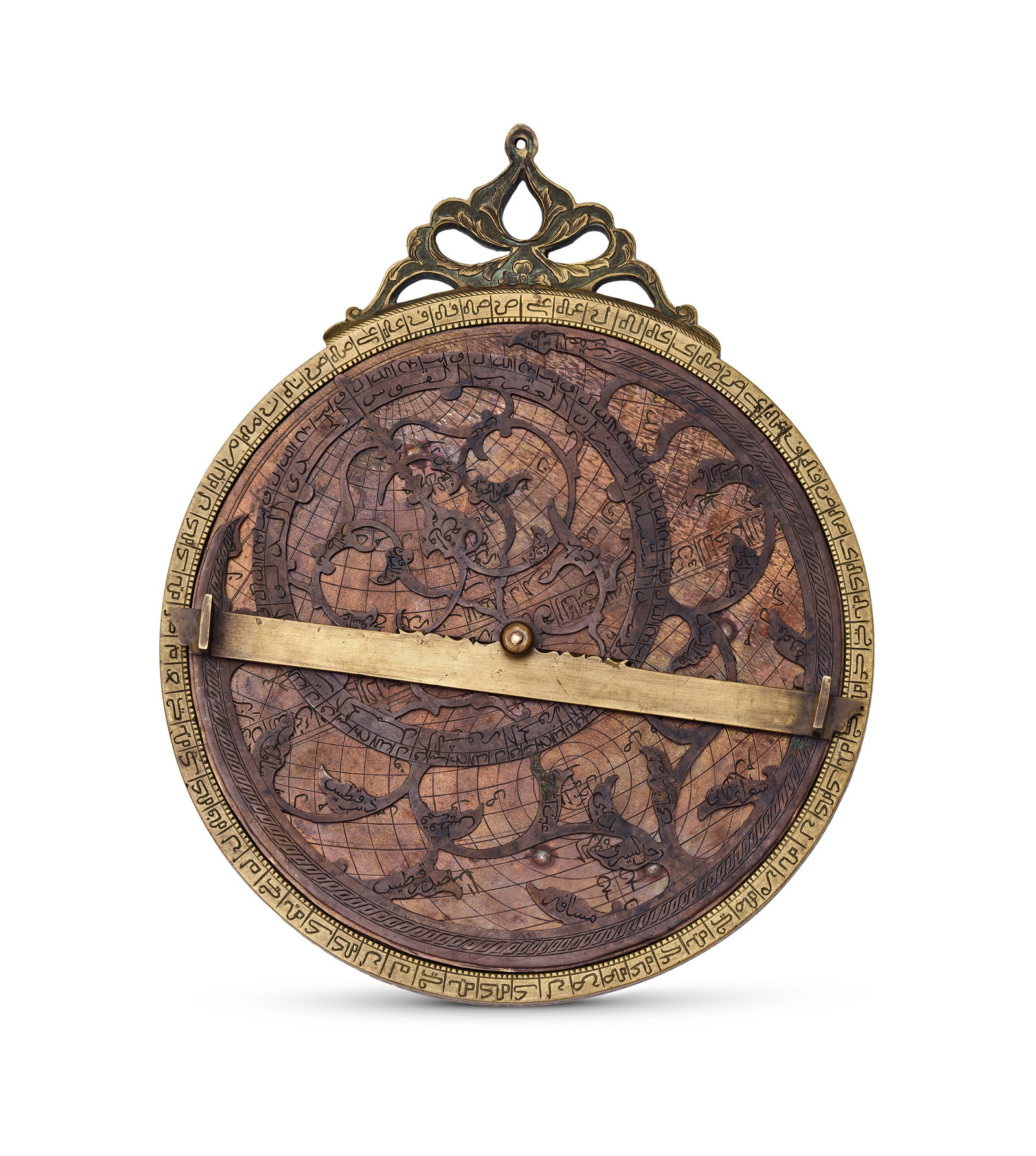 A PERSIAN OR INDO-PERSIAN BRASS PLANISPHERIC ASTROLABE, 18TH - 19TH CENTURY (1 of 4)