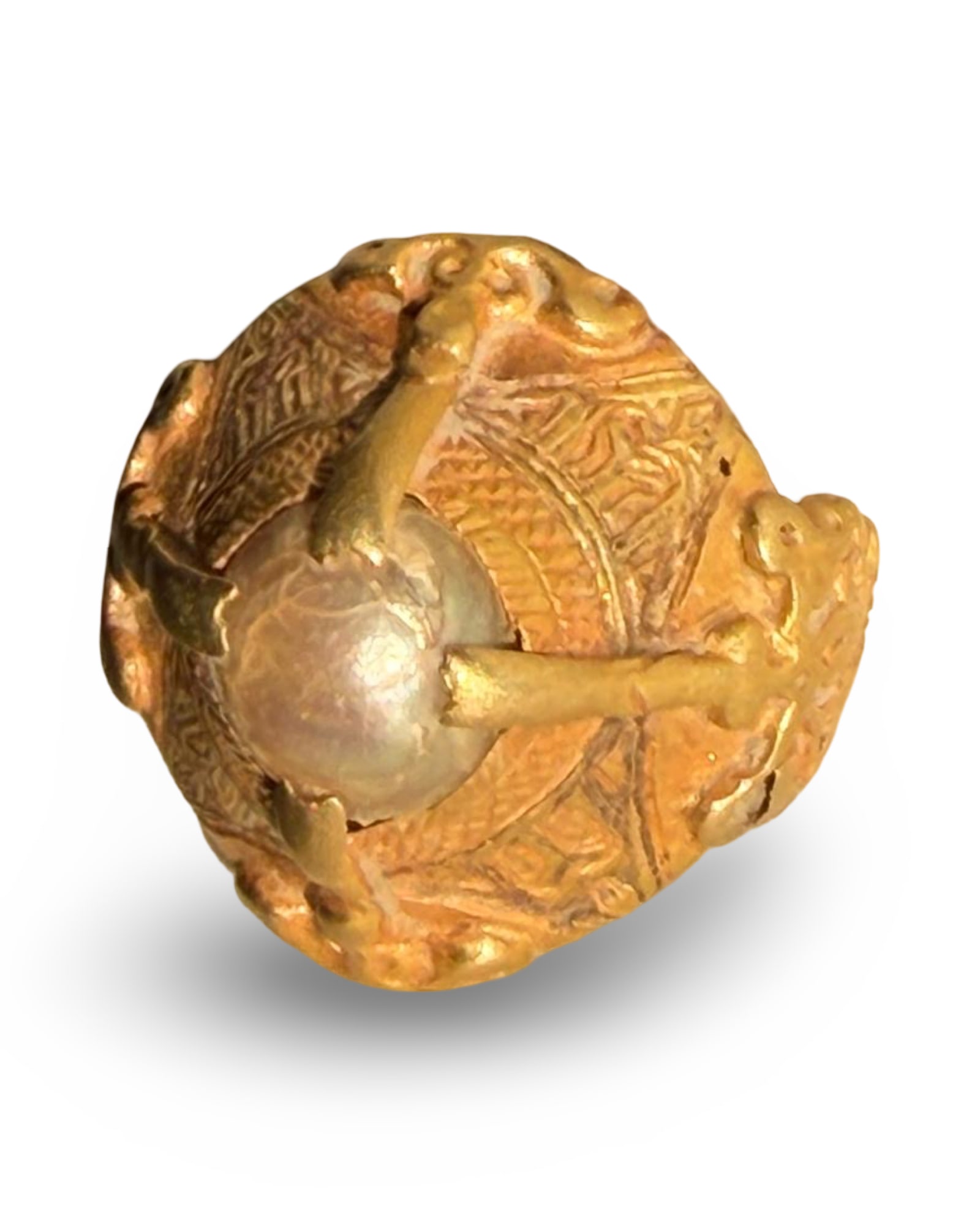 A SELJUK GOLD AND PEARL RING, PERSIA, 12TH-13TH CENTURY (1 of 3)
