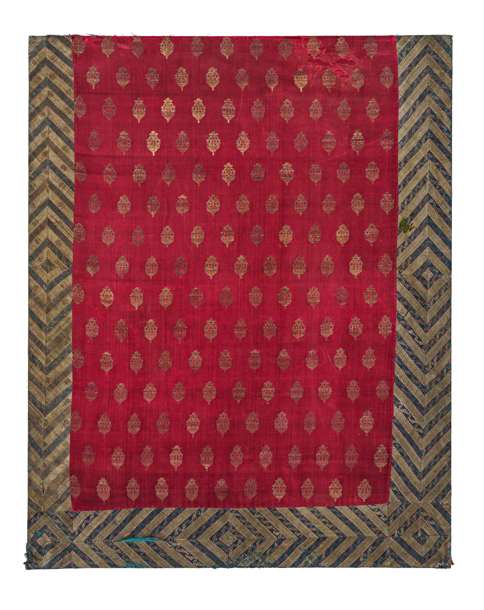 A LARGE SAFAVID EMBROIDERED TEXTILE PANEL, PERSIA, 17TH CENTURY (1 of 3)