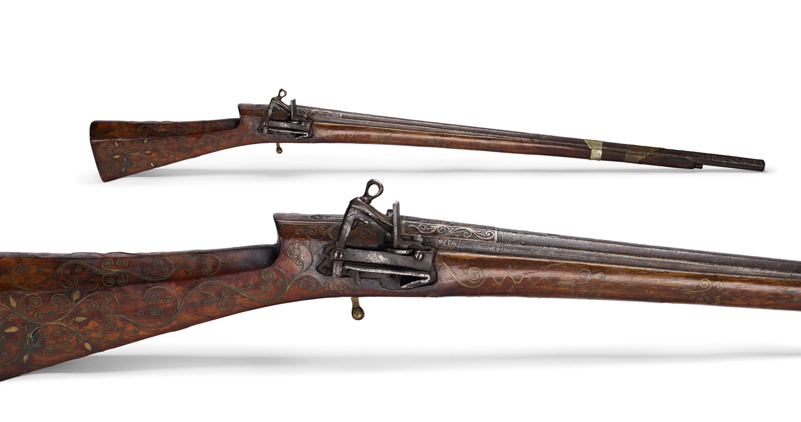 AN OTTOMAN MIQUELET LOCK RIFLE TUFEK LONG GUN, TURKEY, 19TH CENTURY (1 of 5)