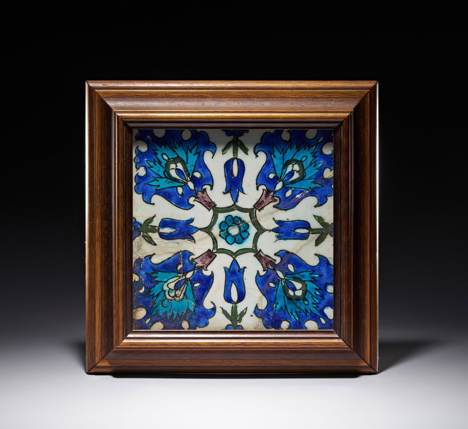 A DAMASCUS POTTERY TILE, SYRIA, LATE 16TH OR EARLY 17TH CENTURY (1 of 4)