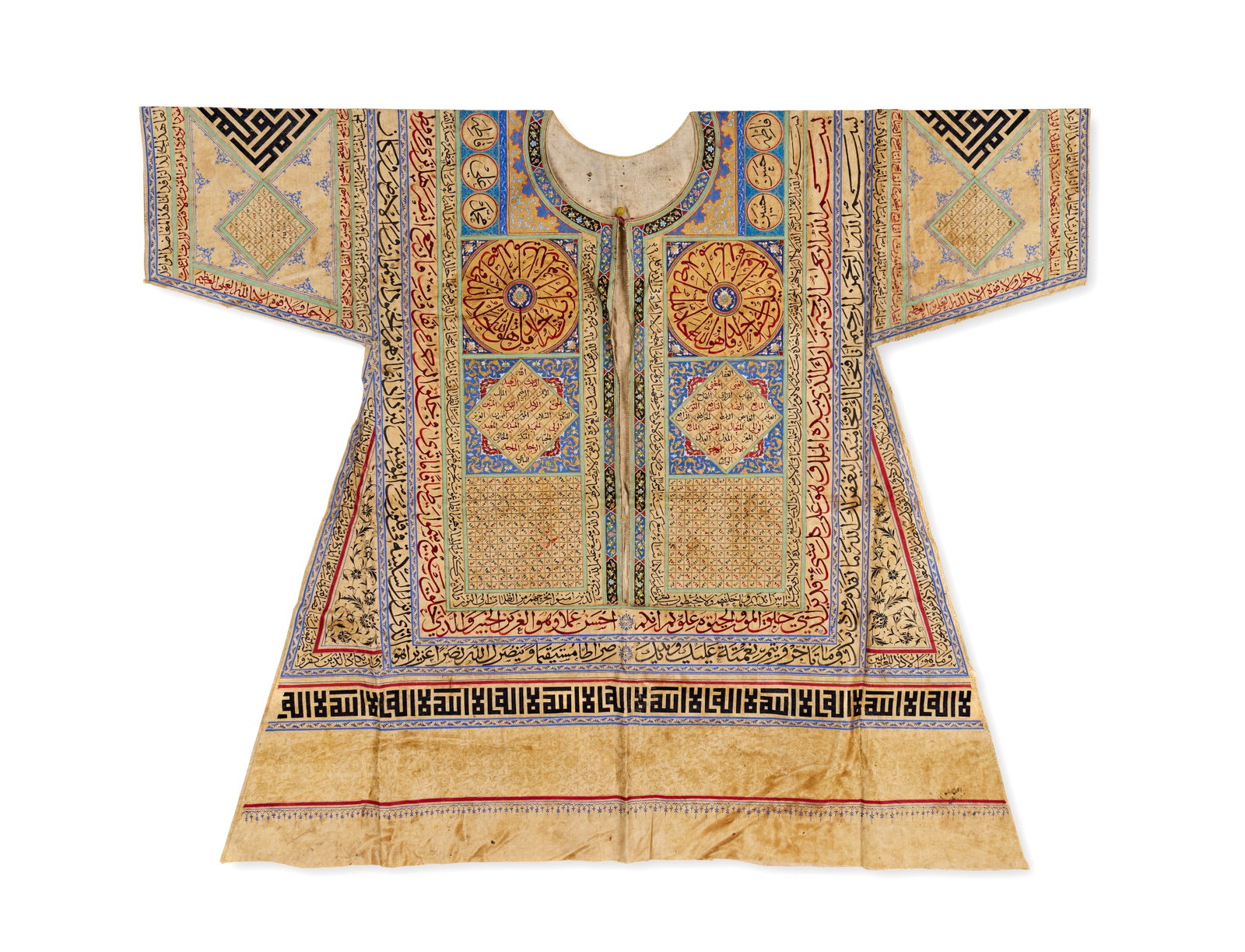 AN OTTOMAN TALISMANIC SHIRT (JAMA) PAINTED WITH RELIGIOUS INSCRIPTIONS, TURKEY, 19TH CENTURY (1 of 6)