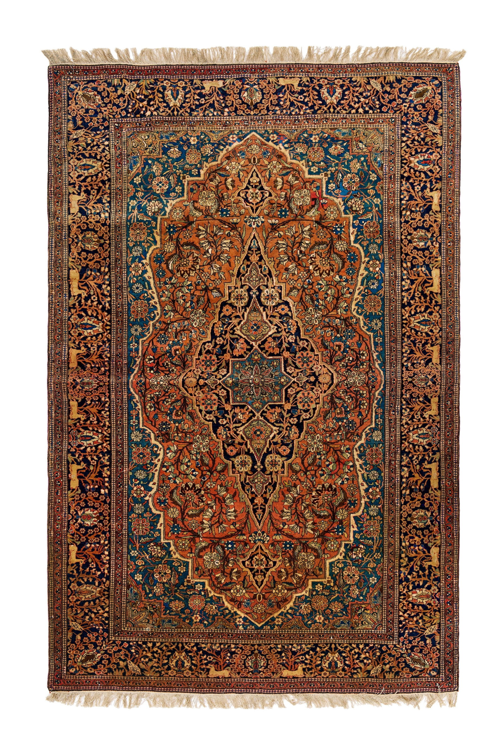 A HAND-KNOTTED PERSIAN MOHTASHAM KASHAN RUG, 19TH CENTURY (1 of 3)