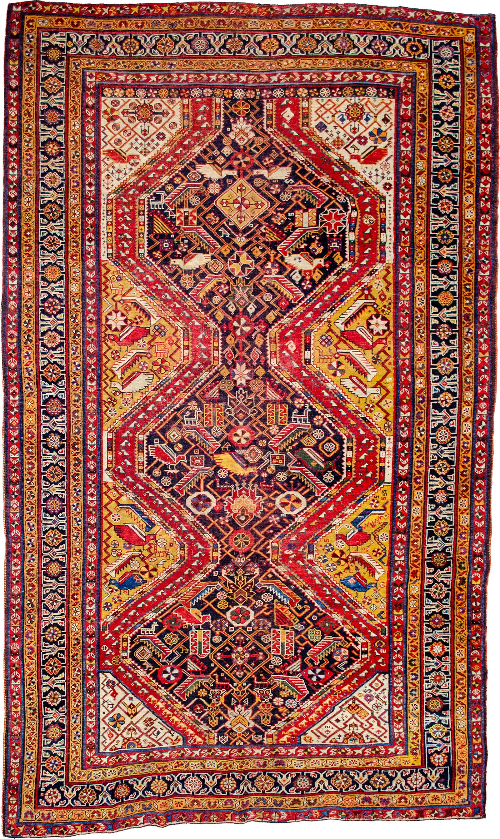 AN ANTIQUE KHAMSEH RUG, PERSIA, CIRCA 1880 (1 of 6)