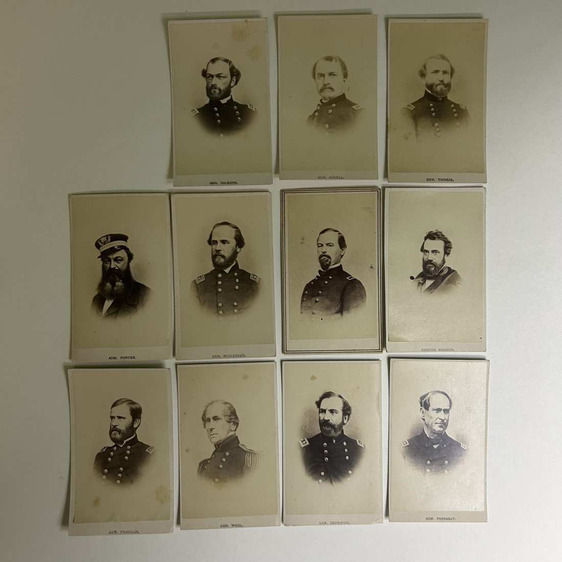 Lot of 11 Civil War CDV General Tip In CDV's (1 of 15)