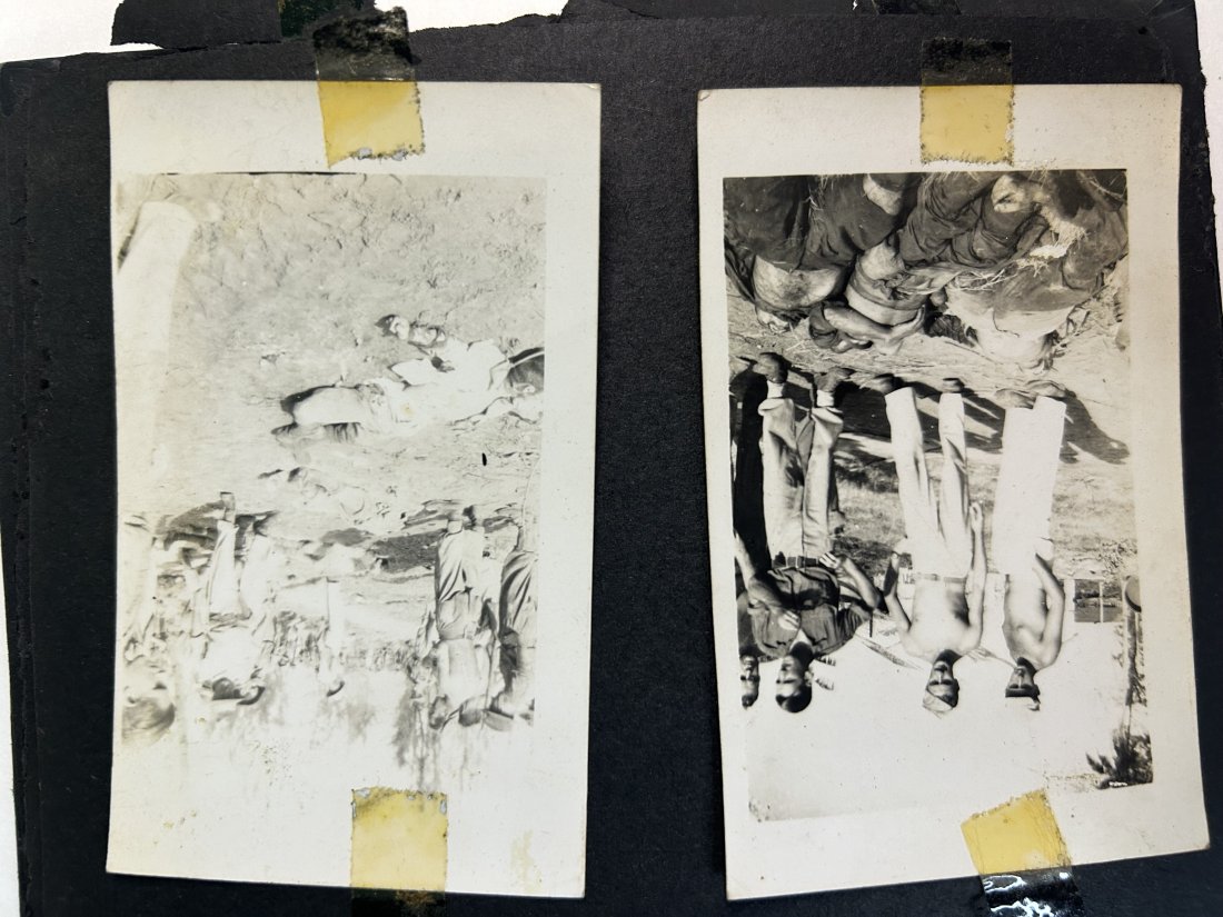 World War II Photo Album South Pacific, Dead Japanese Soldiers: Fantastic 10" x 7" photo album from a member of the 563rd Eng. Boat Maintenance Battalion. 60 plus images from their time in the South Pacific Islands during WWII including native islanders and 6 stri