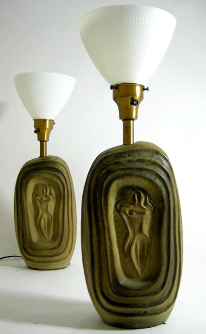 MID CENTURY MODERN CUBIST ABSTRACT LAMPS