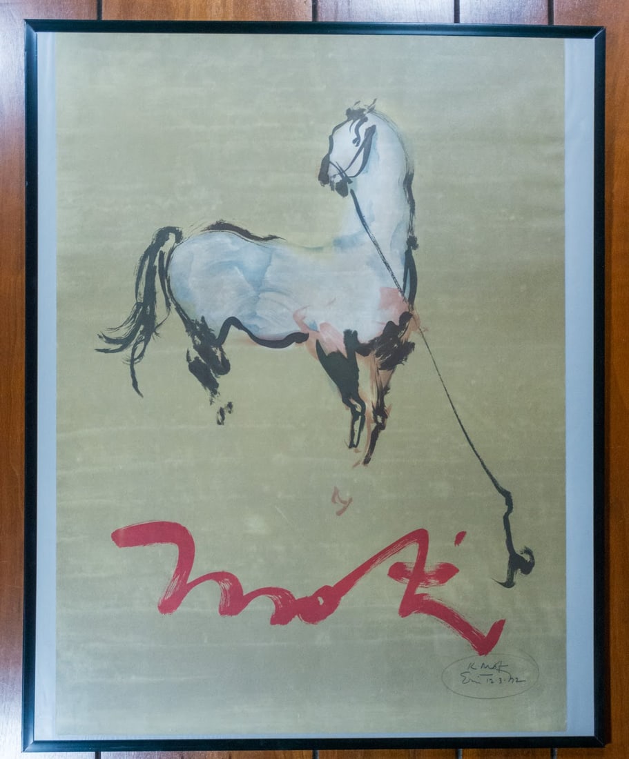 Horse: Moti Poster signed 12/3/72 at I michael Brown Gallery in Erie, PA. Mr. Moti corresponded with the seller for many years. Kaiko Moti