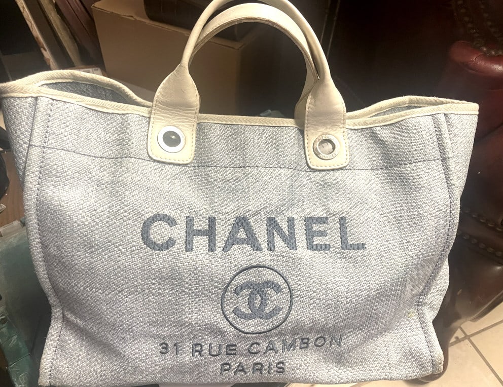 CHANEL DEAUVILLE CANVAS MONOGRAMED TOTE (1 of 3)
