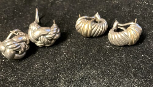 2 PAIRS OF DAVID YURMAN EARRINGS ONE W 14KT GOLD (1 of 3)