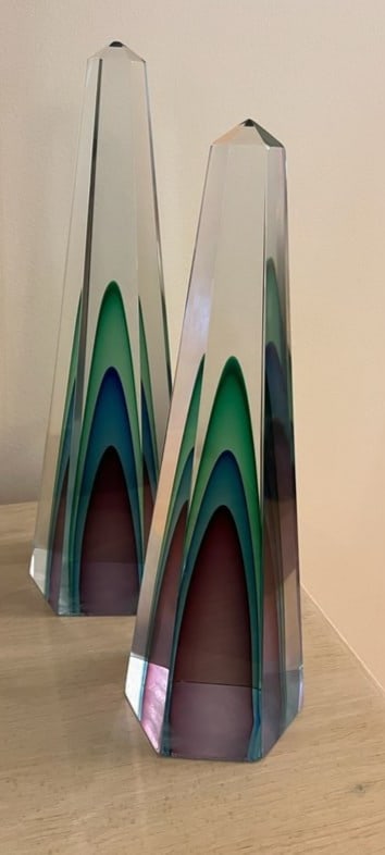 RARE PR. L . OMERO MURANO BlOWN OBELISKS (1 of 4)