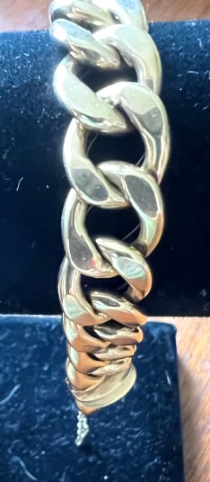 HEAVY 14KT YELLOW GOLD ITALIAN LINK BRACELET (1 of 2)